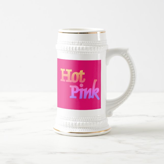 Fúcsia rosa-quente, cor-de-rosa-branca, caneca de  (Direita)