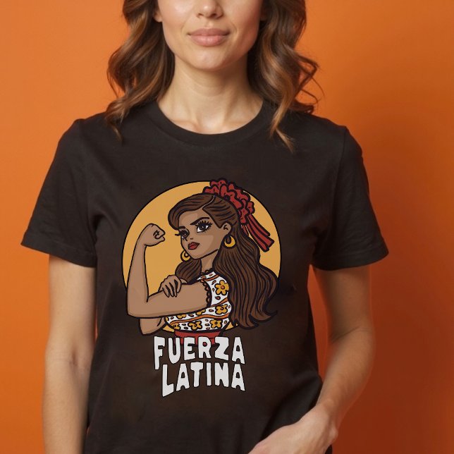 Fuerza latina desenhou uma camisa espanhola para e (Fuerza latina hand drawn spanish shirt for her)