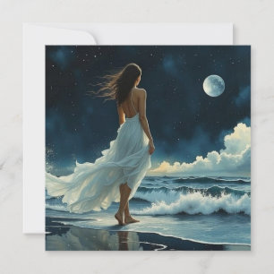 Fuga à Beira-Mar sob a Lua Em Branco