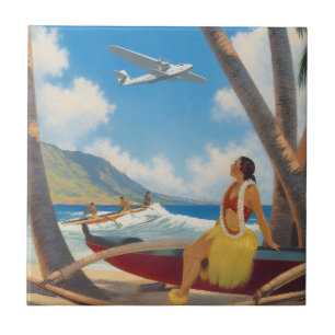 Fuga do Paraíso Vintage Havaiano Hula Girl Aloha