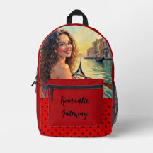 Fuga Romântica, Amor e Veneza Mochila Impressa