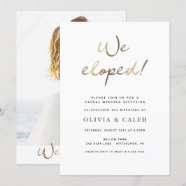 Fugimos juntos! Convite de recepção de casamento