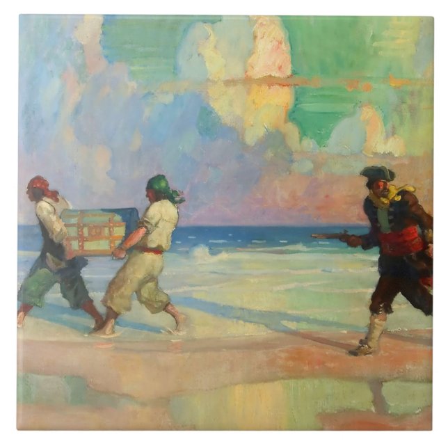 “Fugindo Com O Tesouro” por NC Wyeth (Frente)
