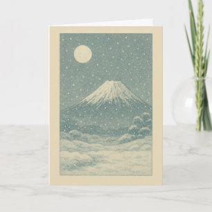 Fuji-san no Cartão de Natal Japonês de inverno