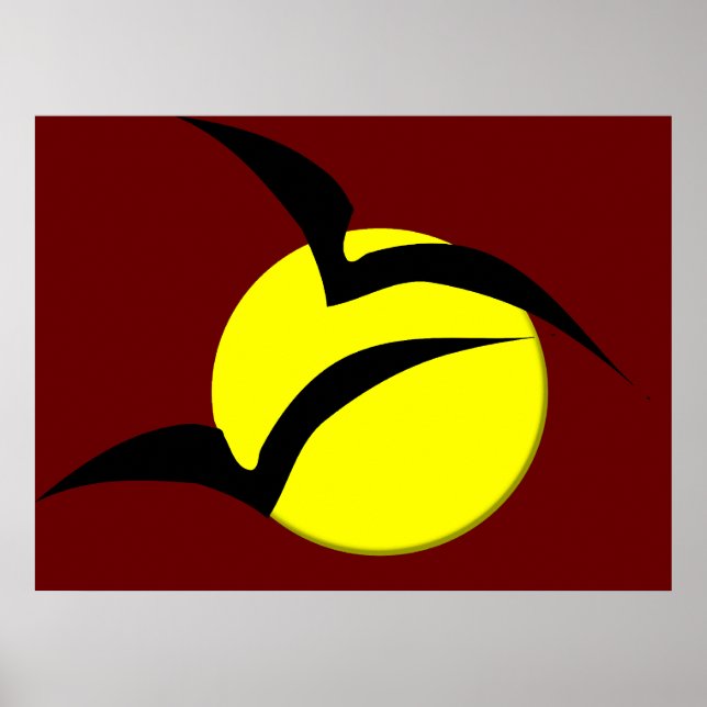 Full Moon and Bats Poster (Frente)