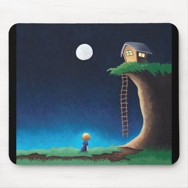 Full Moon Night Sky Mouse Pad (Frente)