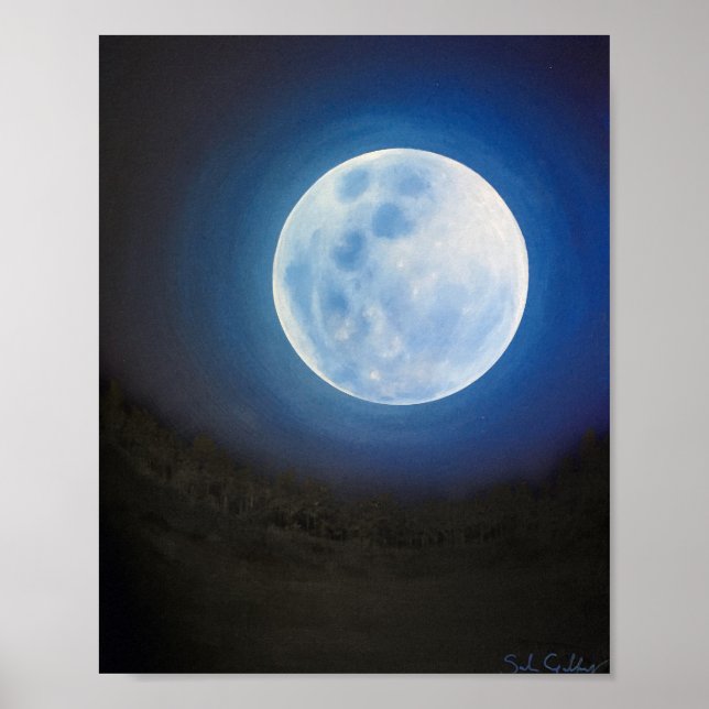 Full Moon Oil Painting Poster (Frente)
