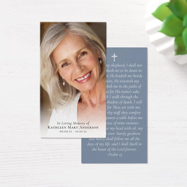 Full Photo Memorial Prayer Card (Mesa)