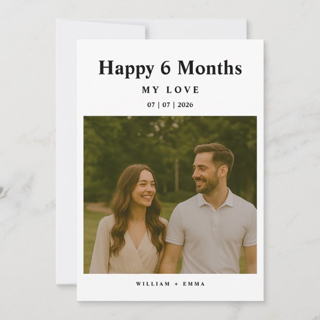 Fully Custom 6 Month Anniversary Card for Couple (Frente)