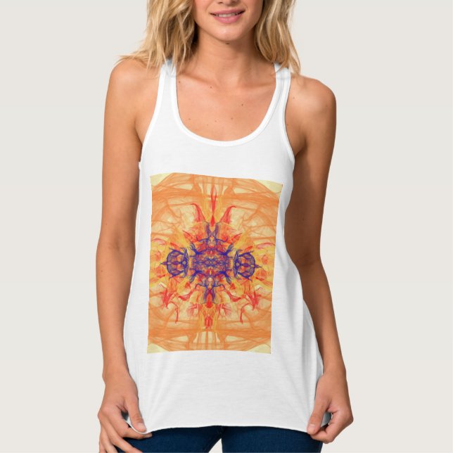 FUMAÇA LARANJA - Arte Fractal - Camisa T (Frente)