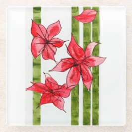 FUN AND FABULOUS POINSETTA CHRSITMAS COASTER
