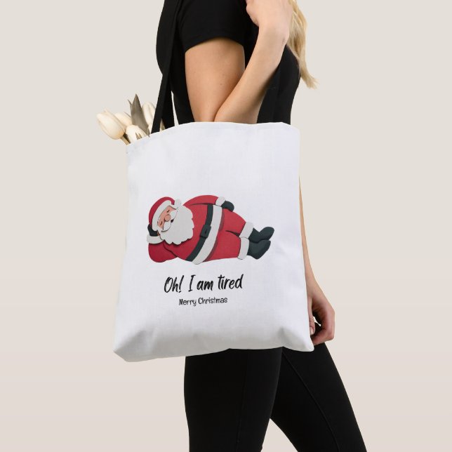 fun christmas tote bag santa humorous funny (Close Up)