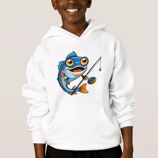 Fun Fish Cartoon – Kids’ Hoodie (Frente)