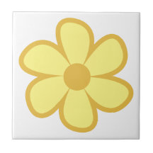 Fun Funky 60s 70s Retro Flower Ceramic Tile