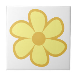Fun Funky 60s 70s Retro Flower Ceramic Tile