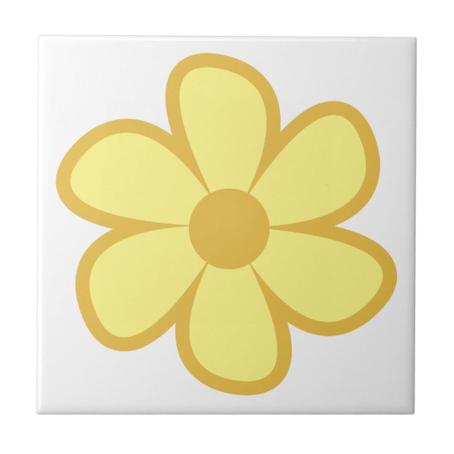 Fun Funky 60s 70s Retro Flower Ceramic Tile (Frente)