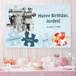 Fun Jigsaw Puzzle Theme Image Text Happy Birthday