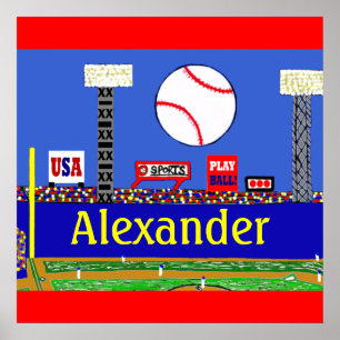 Fun Kids Baseball Personalized Poster Art Gift