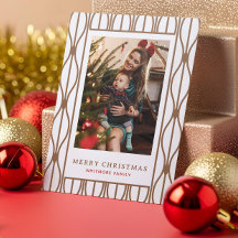 Fun Modern Retro Ornament Pattern Photo Christmas