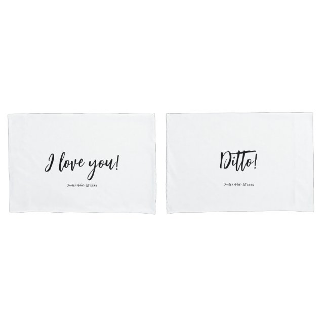 Fun Personalized Typography Couples Pillow case (Frente - conjunto)