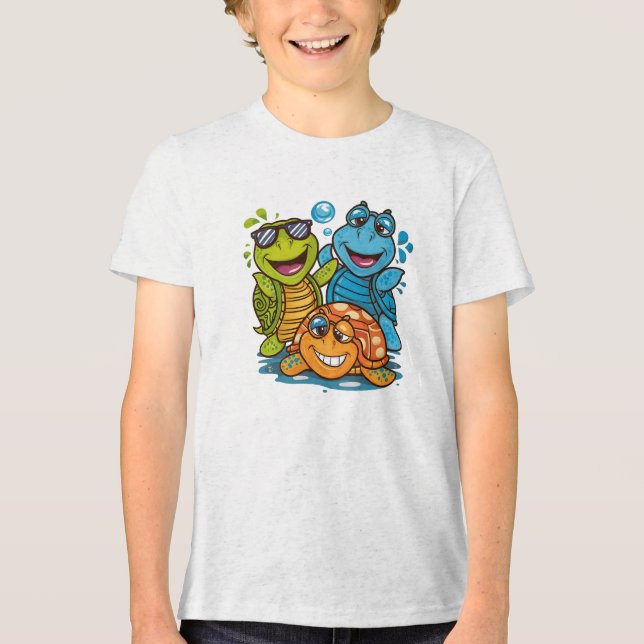 Fun Summer Turtles Squad Kids Beach Design (Frente)