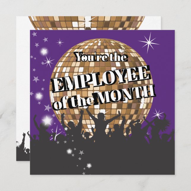 Funcionário do cartão de prêmio de reconhecimento  (Frente/Verso)