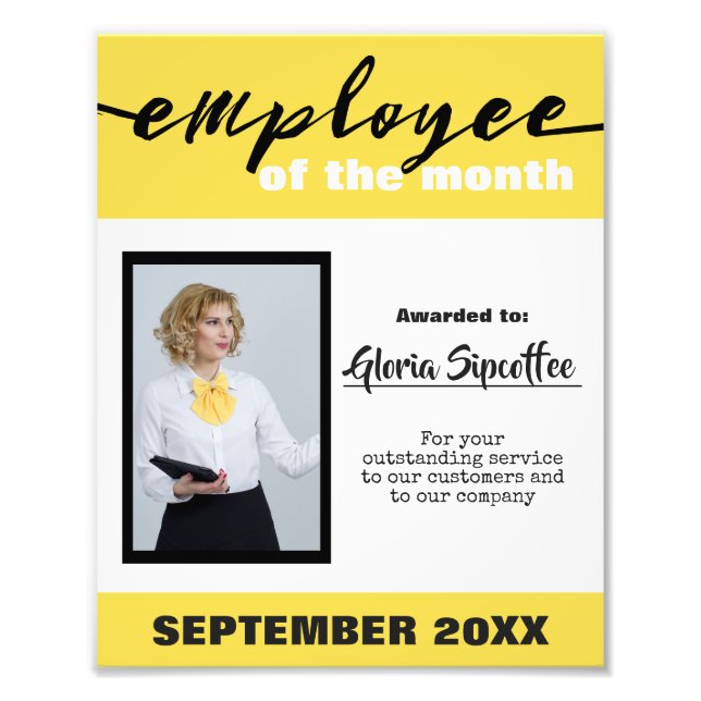 Funcionário do certificado de prêmio de fotografia (Frente)