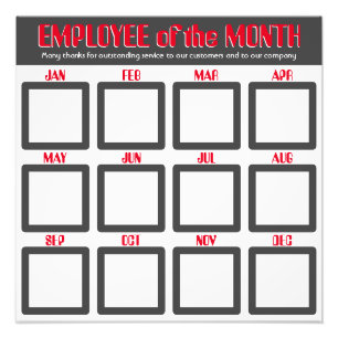 Funcionário do mês, exibição de fotos 4x4 no escri