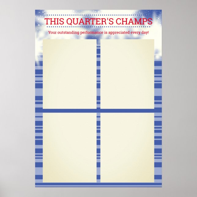 Funcionário do poster trimestral mensal para 8,5x1 (Frente)