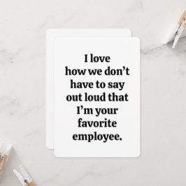 Funcionário Favorito Cartão de Dia do Chefe Engraç