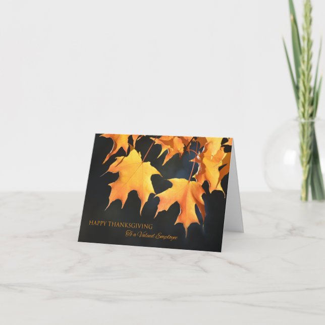 Funcionários Cartões de Ação de Graças / Folhas de (Frente)