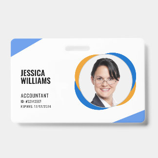 Funcionarios Colorido Moderno Crachá de ID do Func