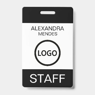 Funcionarios de evento Nome moderno Crachá Logotip