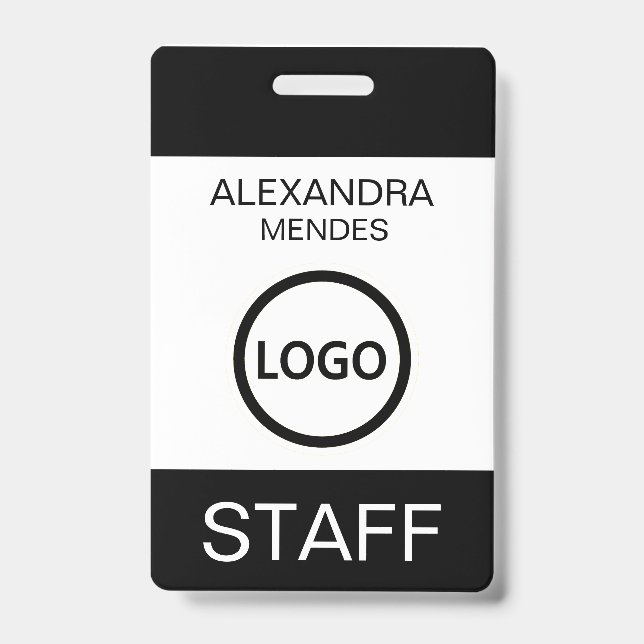 Funcionarios de evento Nome moderno Crachá Logotip (Frente)
