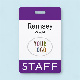 Funcionarios Roxo Real Nome Clipe do Crachá Reel L