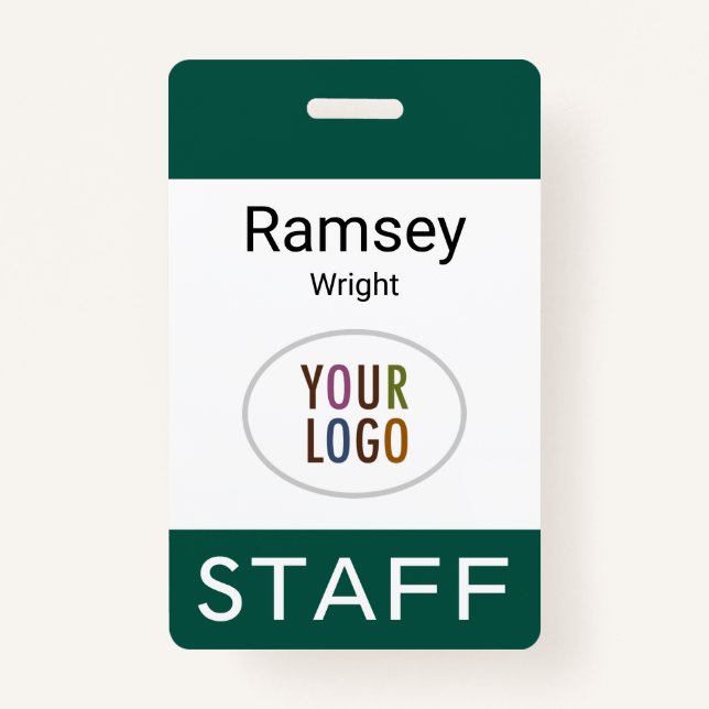 Funcionarios Verde Escuro Nome Crachá Clipe do rol (Frente)