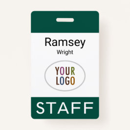 Funcionarios Verde Escuro Nome Crachá Clipe do rol