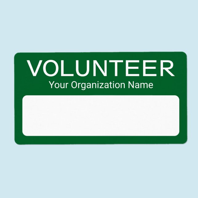 Funcionarios Voluntário Nome de etiqueta Fixa Verd (MISOOK Green Volunteer Nametag Sticker)