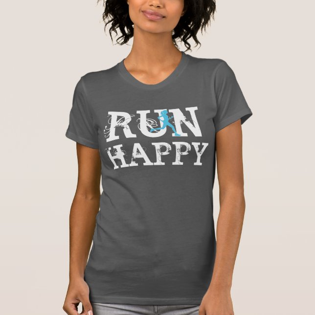 FUNCIONE a camisa running engraçada FELIZ (Frente)