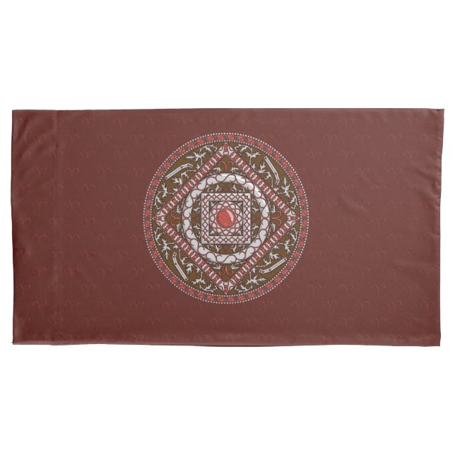Funda de Almofada Mandala de Áries (Frente)