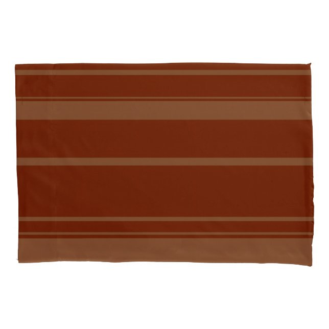 Funda de Travesseiro com Listras Marrons (Frente-Esquerda)