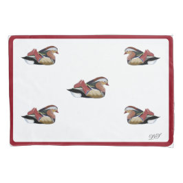 funda de travesseiro desenho digital pato mandarim