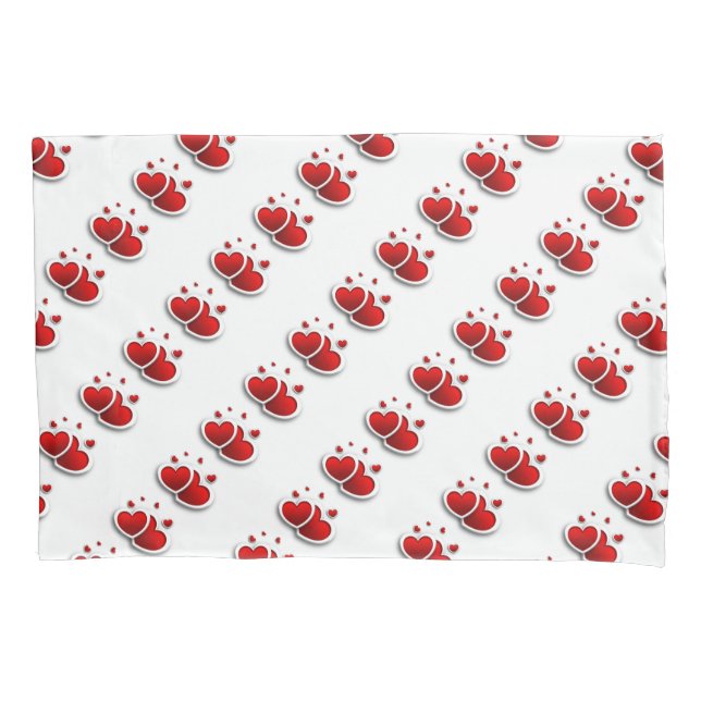 Funda de Travesseiro Tamanho Padrão Simples/Coraçõ (Frente)