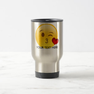 Funda uma caneca do emoji do beijo - adicione seu