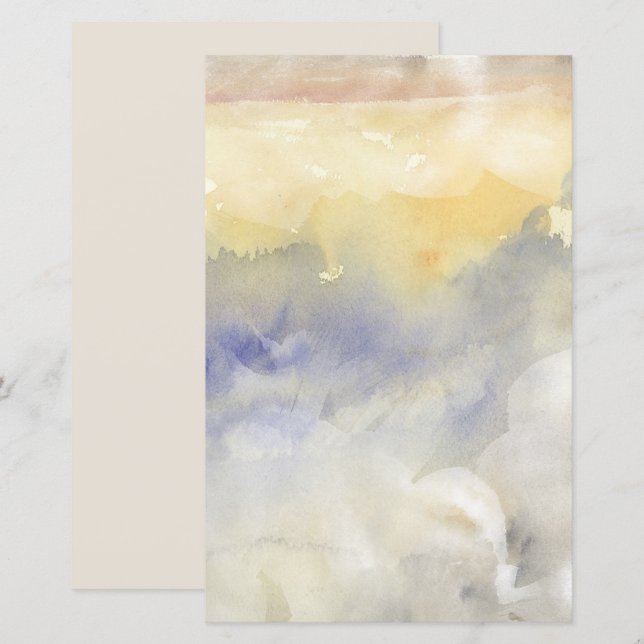 Fundo abstrato boho aquarela vintage (Frente/Verso)