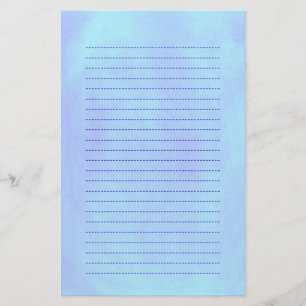 Fundo azul artigos de papelaria alinhados