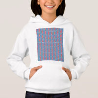 fundo azul com designs vermelhos e brancos