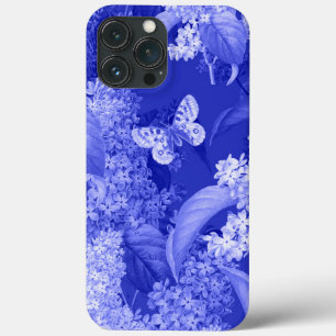Fundo Azul das Flores e de uma borboleta
