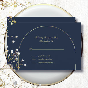 Fundo Azul Escuro Arco Dourado Quadro Casamento RS