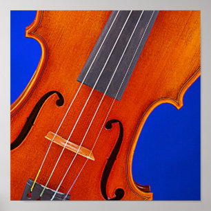Fundo Azul Violin ou Viola Poster